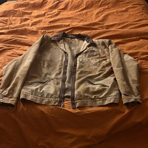 Carhartt Tan Field Jacket with Brown Trim